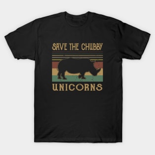 Save The Chubby Unicorn Animals Vintage Love Unicorn T-Shirt